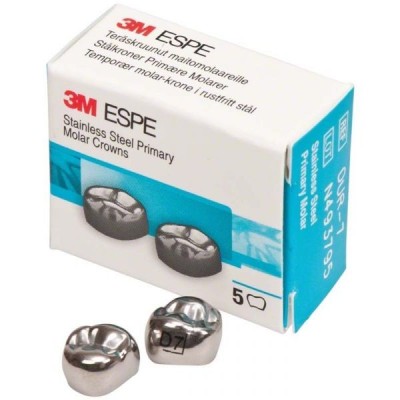 3M™ Stainless Steel Second Primary Molar Crown Refills Upper Left E-UL-6