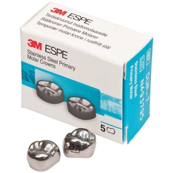 3M™ Stainless Steel Second Primary Molar Crown Refills Upper Left E-UL-6