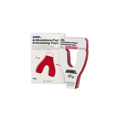 Hanel Articulating Paper, U Shape, 40μm, Red, Book/72