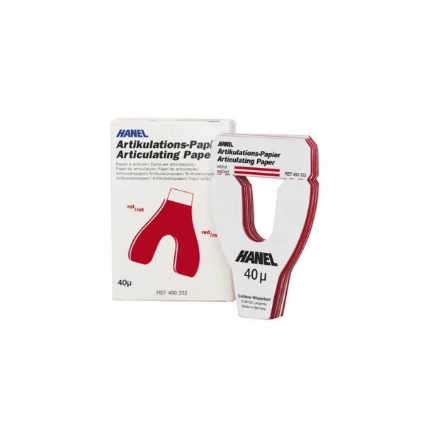 Hanel Articulating Paper, U Shape, 40μm, Red, Book/72