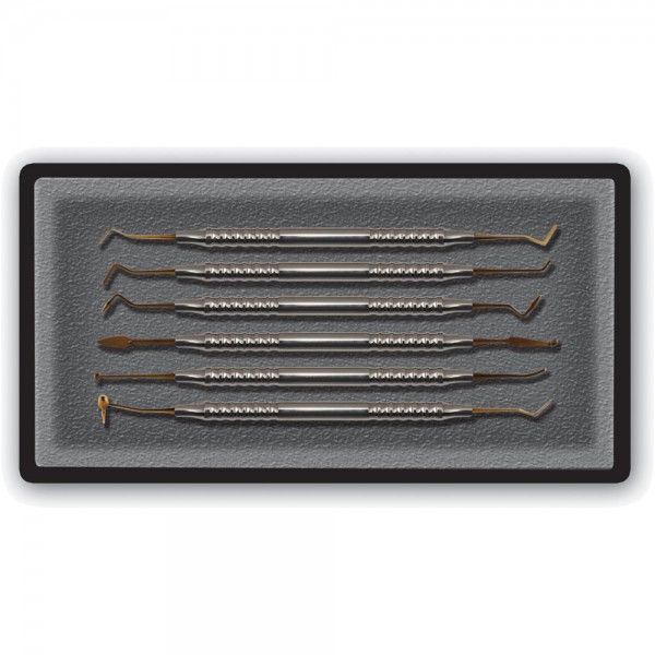 Composite Instruments Set, Gold Finish, 6 Pcs, Handle No. 4