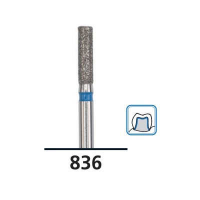 Flat-End Cylinder Diamond Burs C836, Super Fine Grit, FG-012