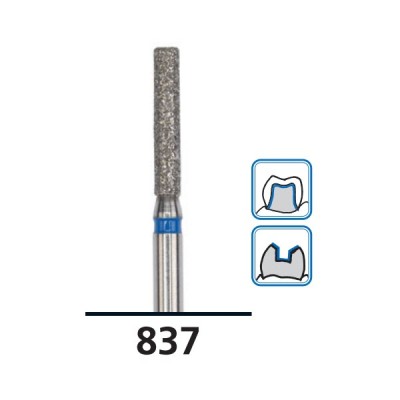 Flat-End Cylinder Diamond Burs F837, Fine Grit, FG-016