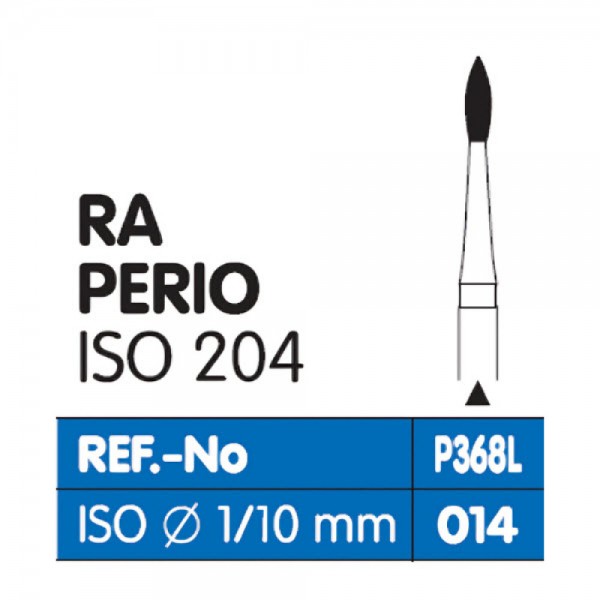Perio Diamond Burs RA, Pointed Football 368L, Medium Grit, FG-014