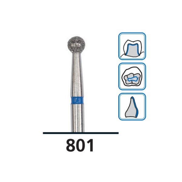 Round Diamond Burs G801, Coarse Grit, FG-016