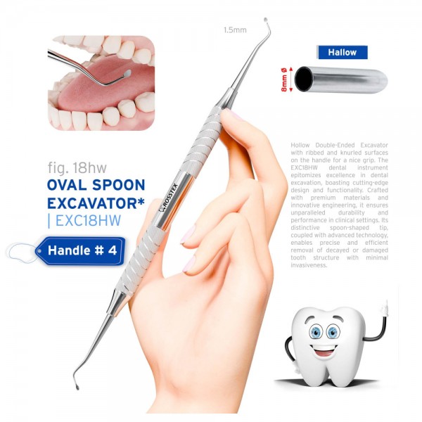 Dental Excavator 18W, Handle No. 4