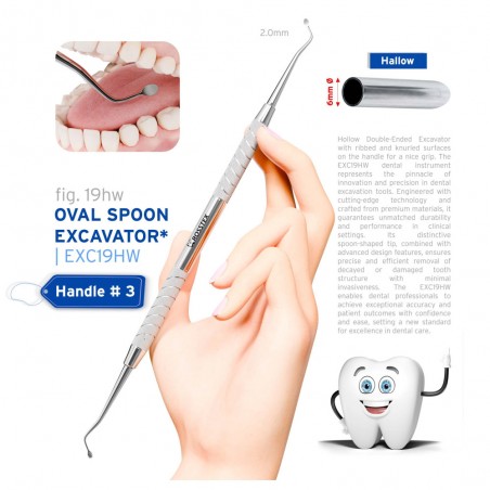 Dental Excavator 19W, Handle No. 3