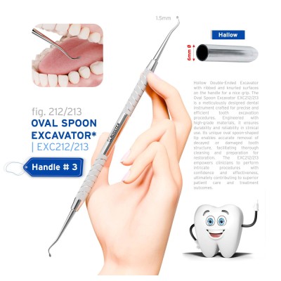 Dental Excavator 212/213, Solid Handle No. 3