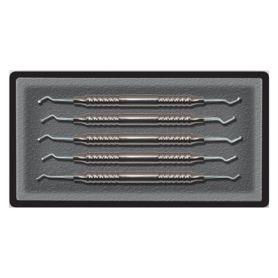 Dental Excavator Set, English Excavators, 5 Pcs, Handle No. 3