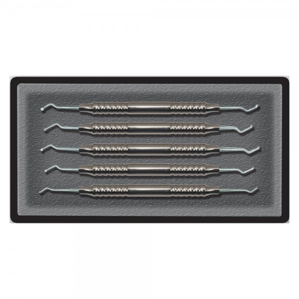 Dental Excavator Set, English Excavators, 5 Pcs, Handle No. 3