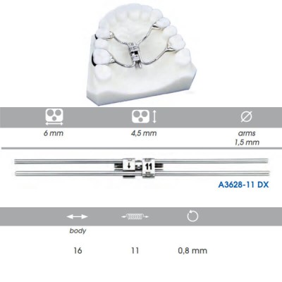 Multifunctional Orthodontic Screw, 11mm, 4 Arms Left