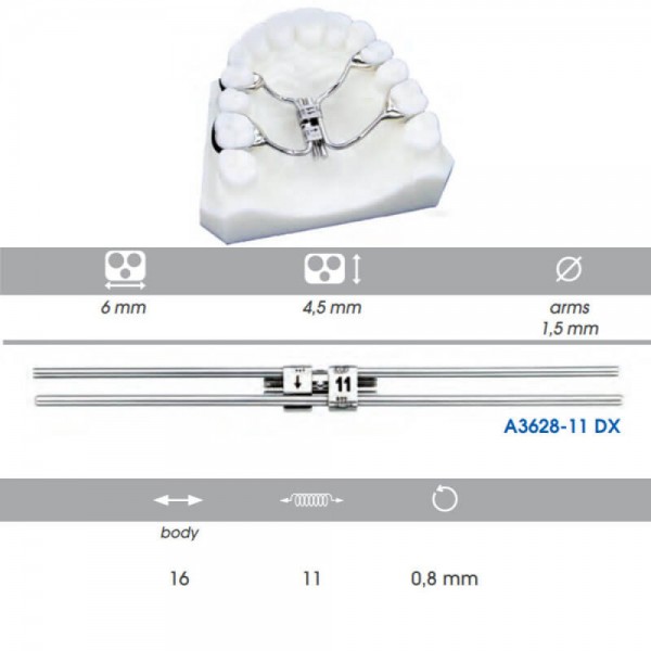 Multifunctional Orthodontic Screw, 11mm, 4 Arms Left