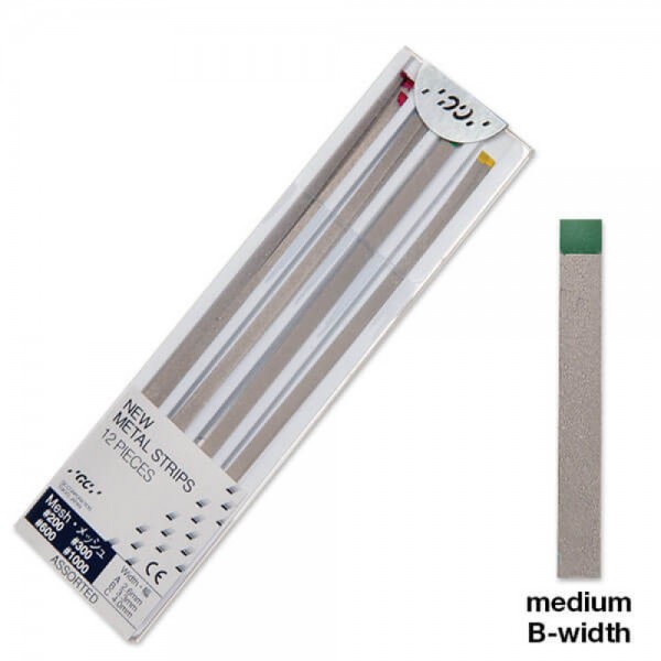 GC METAL STRIPS, Green Mesh (Finishing), No. 600, Assorted Widths, PK/12