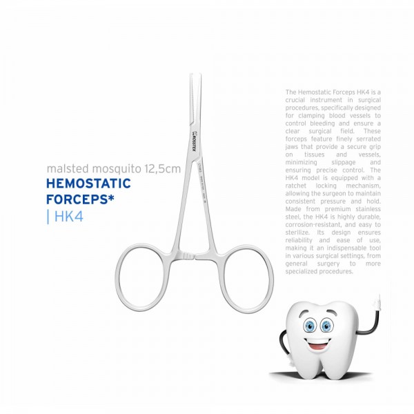 Surgical Forceps Halsted Mosquito, 1x2, Straight, 12.0 cm