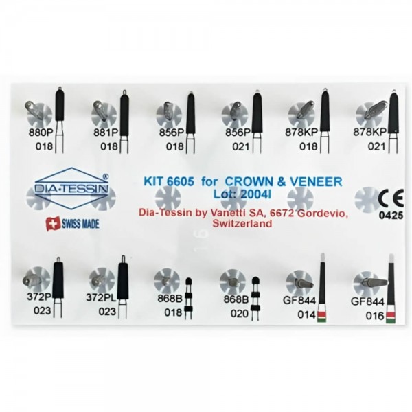 Diamond Burs Kit for Crown and Veneer, Kit/12