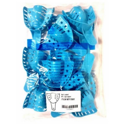 Blue Plastic, Small Impression Tray (12 Upper + 12 Lower)