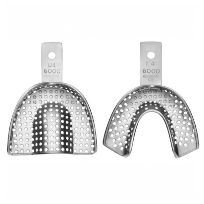 S.Steel Perforated Impression Trays No. 4 (Medium), PK/2