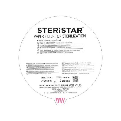 Sterilization Container Filter Round with Steam Indicator, PK/100