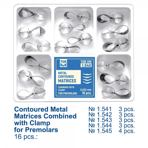 Metal Contact Matrices with Clamp for Premolars Kit