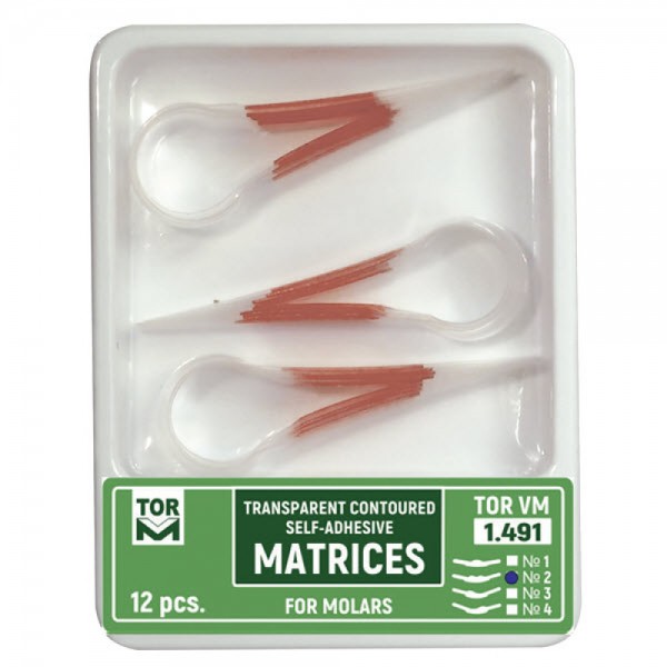 Self-Adhesive Matrices, Transparent, Molar, One Central Ledge