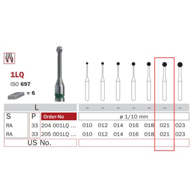Carbide Bur, Long RA 021, Round ISO No. 697