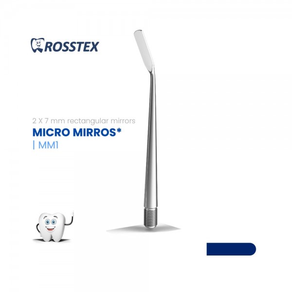 Dental Micro Mirror, Rectangular, 2x7mm, Small