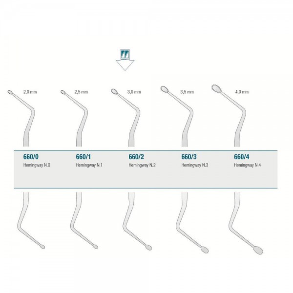 Bone Curette Hemingway N.2