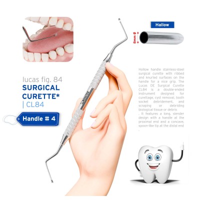 Dental Surgical Curette Lucas 84, Handle No. 4
