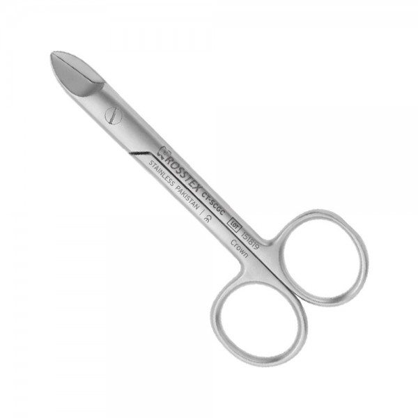 Surgical Scissor Crown, 12.0 cm, Curved/Serrated, T/C
