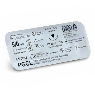 Polypropylene Suture, 5/0 Cutting Edge, 16mm, 1/8 Circle Reverse Cutting