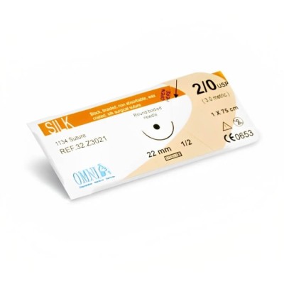 Silk Suture 3/0 Diamond, 17mm, 1/2 Circle Round