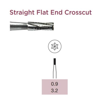 Operative Carbide Bur, Straight Flat End, Crosscut, RA-009