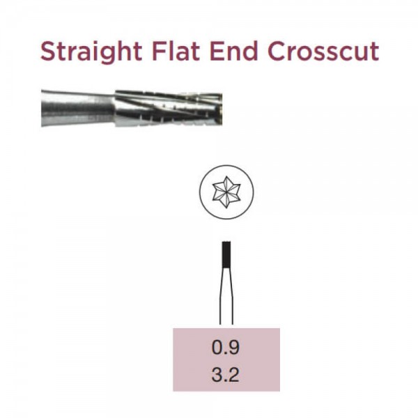 Operative Carbide Bur, Straight Flat End, Crosscut, RA-009
