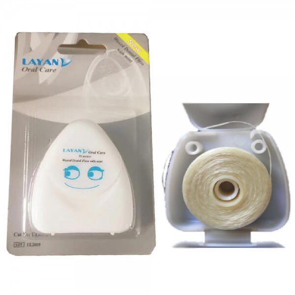 Waxed Nylon Dental Floss, Mint Flavor, 50m Pack