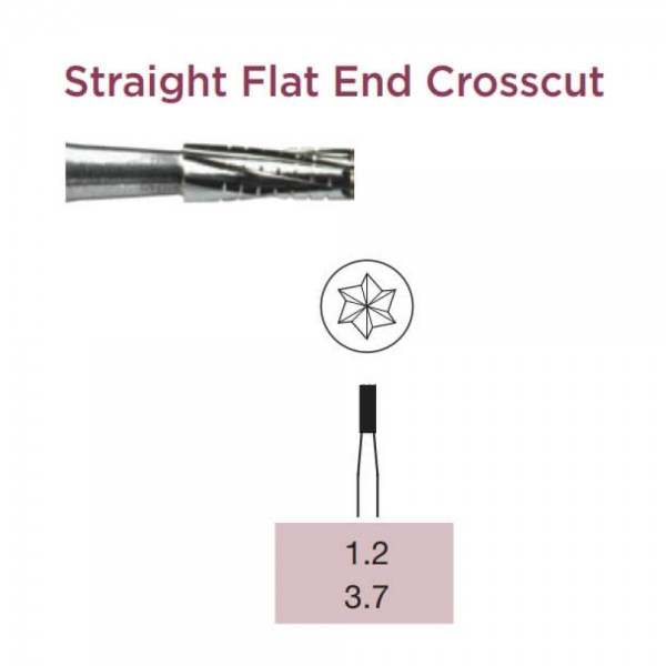 Operative Carbide Bur, Straight Flat End, Crosscut, RA-012