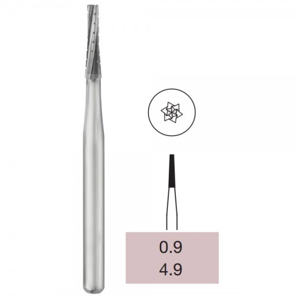 Operative Carbide Bur, Taper Flat End Crosscut, FG-010