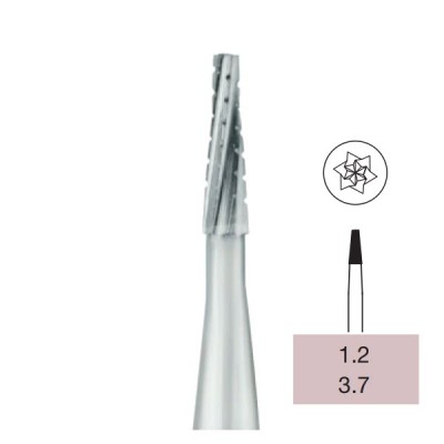 Operative Carbide Bur, Taper Flat End Crosscut, FG-012