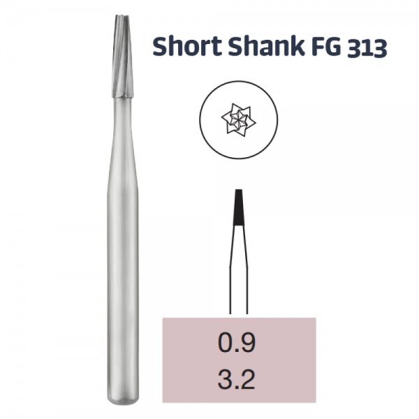 Operative Carbide Bur, Taper Flat End, Short FG-009