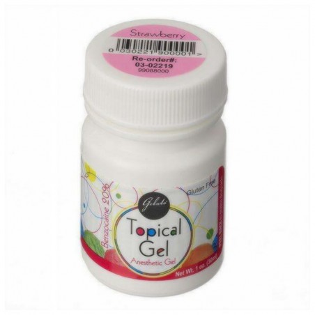 Topical Anesthetic Gel, Strawberry, 20% Benzocaine, 1oz Jar