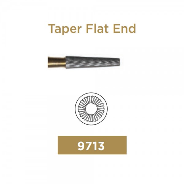 Trimming & Finishing Carbide Bur, Taper Flat End, FG-012, 30 Blades, PK/2