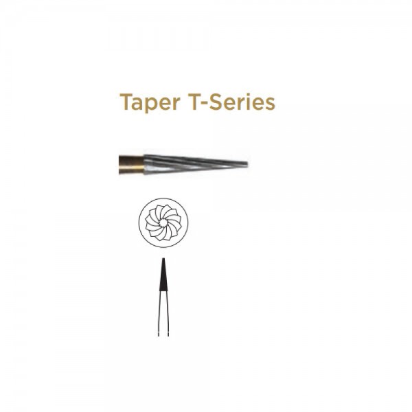 Trimming & Finishing Carbide Bur, Taper T-Series, FG-012, 12 Blades